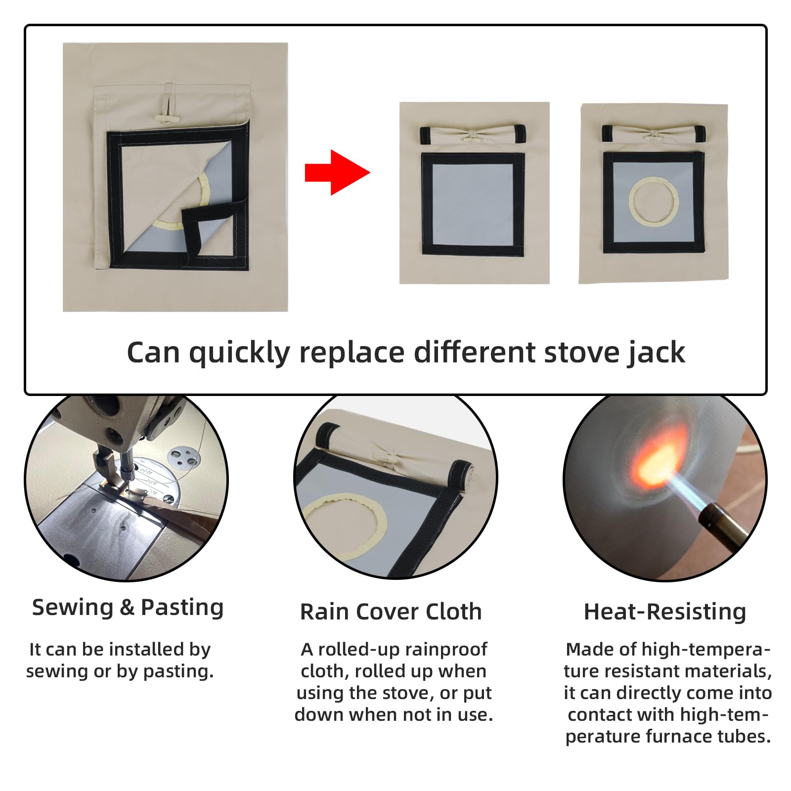TREKREVIVE SJK45 canvas rain flap roll-up covers tent interior from rain