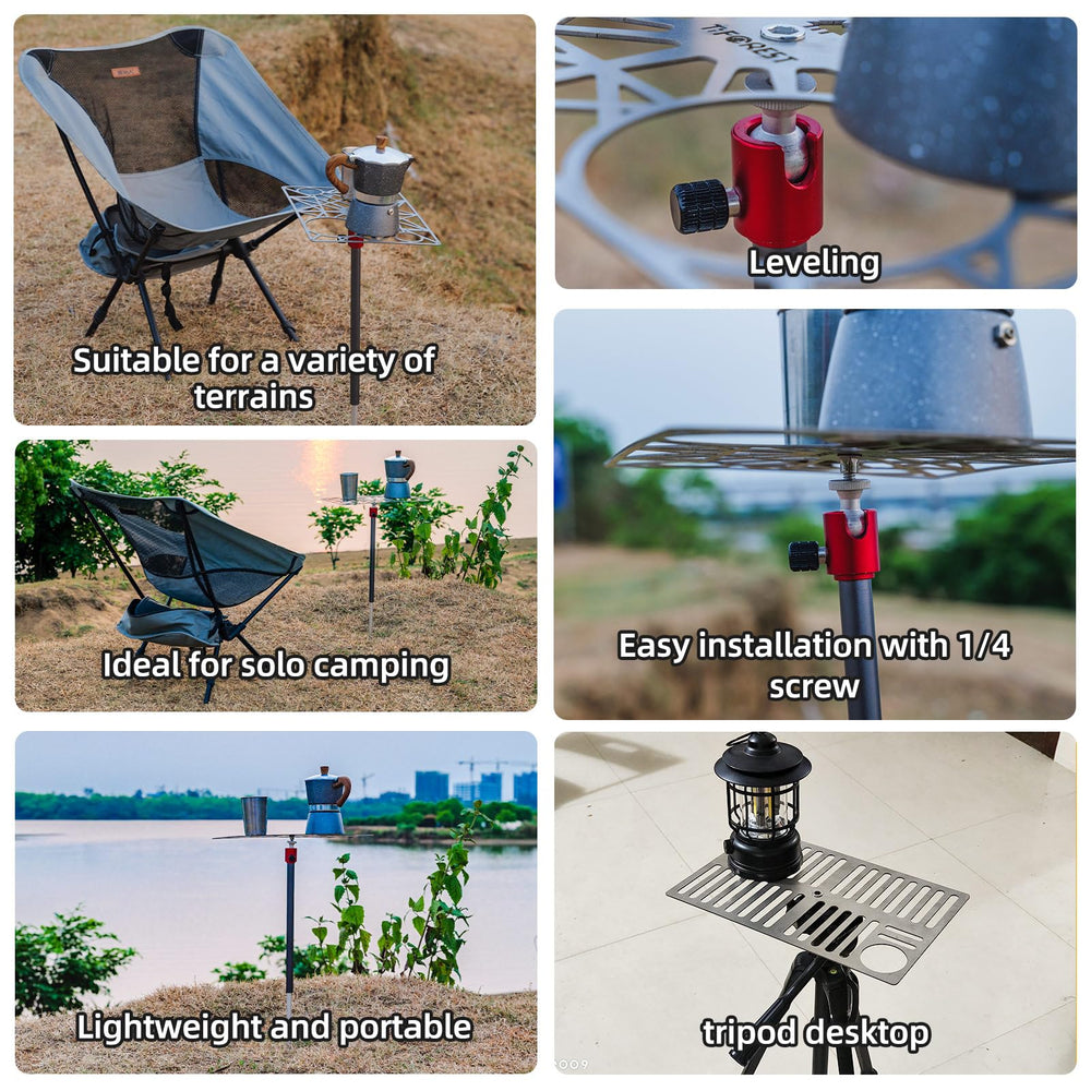 TREKREVIVE UT200 adjustable table adapts to uneven terrains for stable use