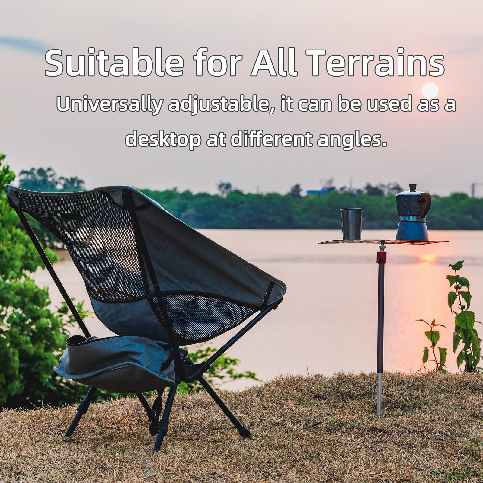 TREKREVIVE UT200 hammock camping table in use for hammock meals