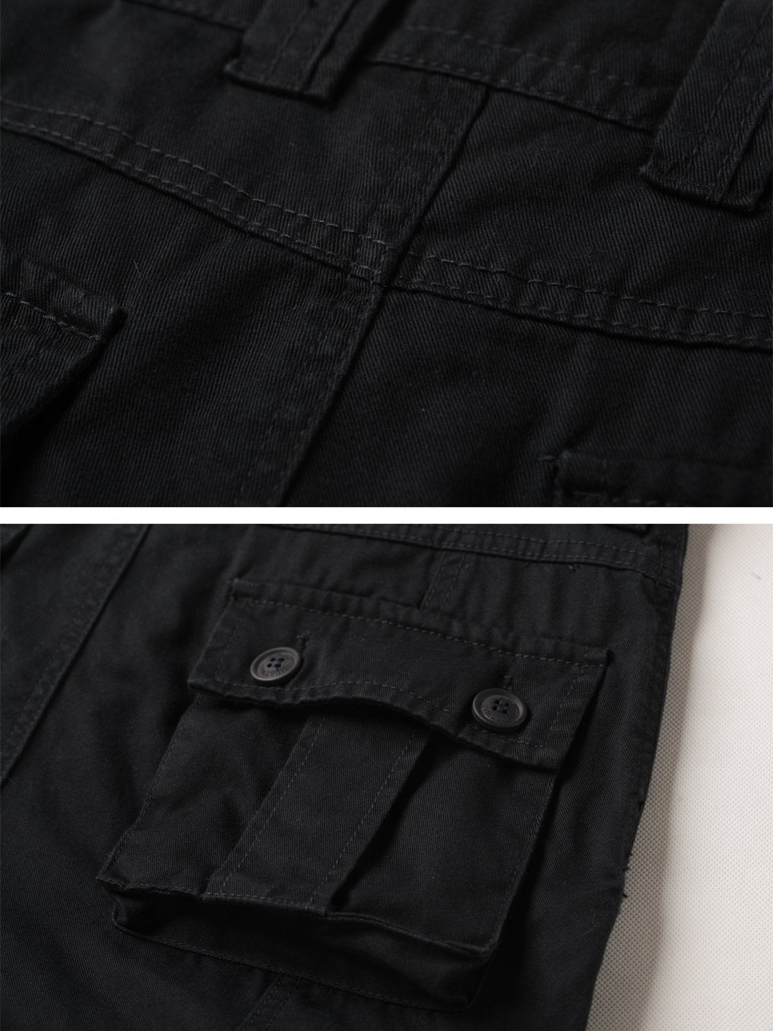 TRGPSG black cargo pants outdoor use with camouflage detail