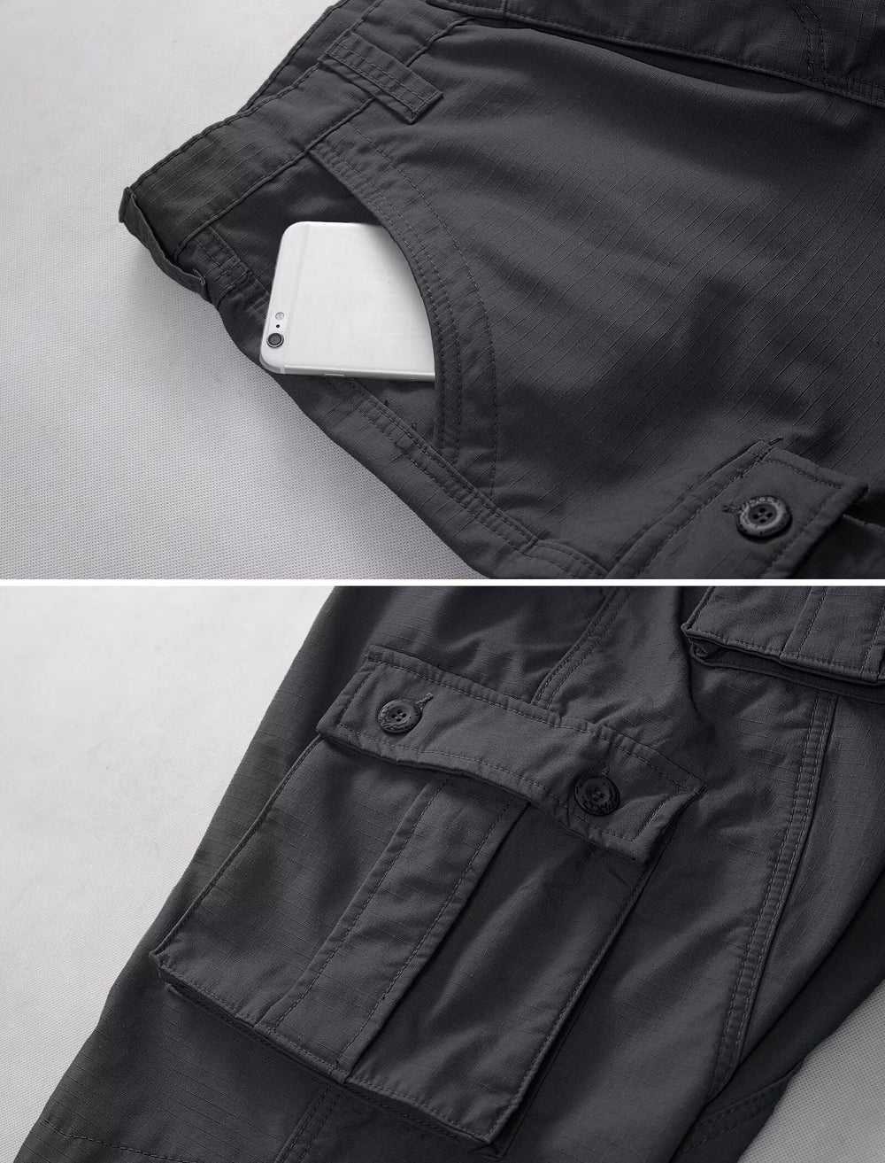 TRGPSG fleece-lined cargo pants camouflage rugged design for hiking and travel.