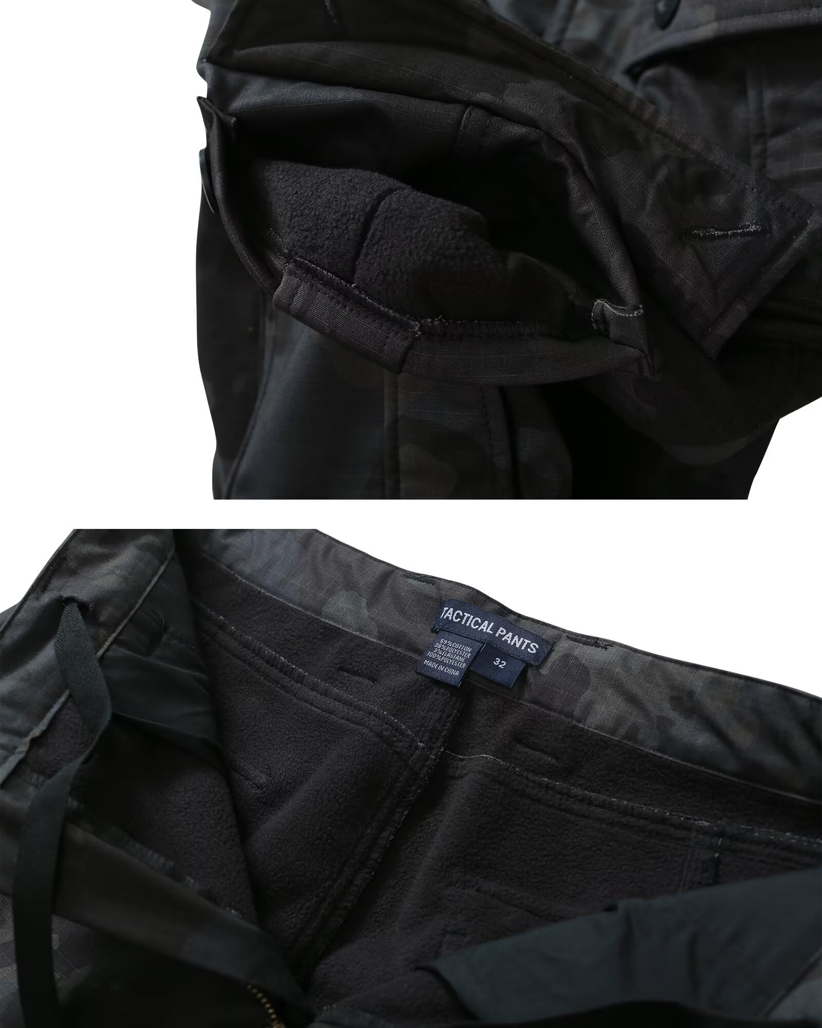 TRGPSG men's fleece-lined hiking pants back view highlighting durable outer fabric