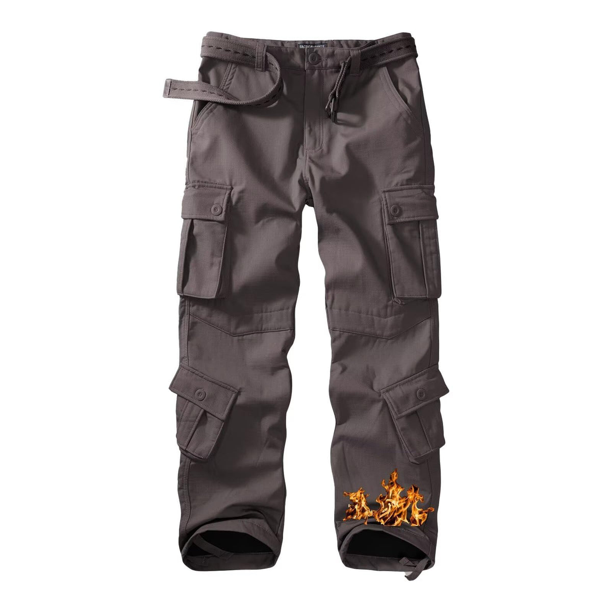 TRGPSG men's fleece-lined hiking pants front view show warmth and rugged durability