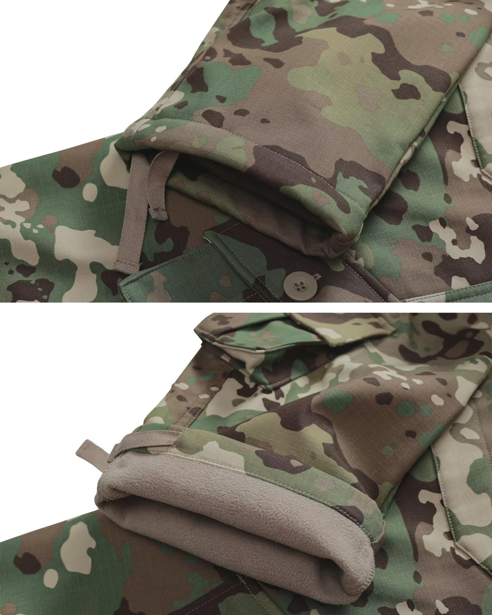 TRGPSG fleece-lined hiking pants camo in-winter gear ready for cold-weather outings