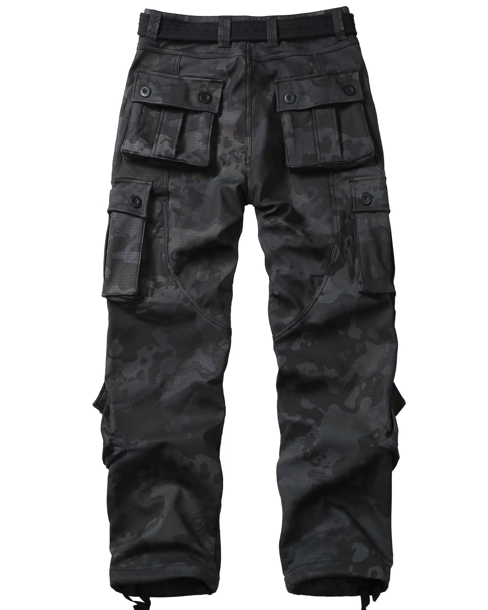 TRGPSG men's fleece-lined hiking pants side pocket close-up for secure storage