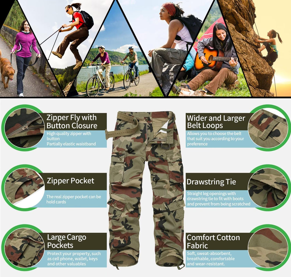 TRGPSG women's cargo pants multi-pocket layout keeps essentials within reach