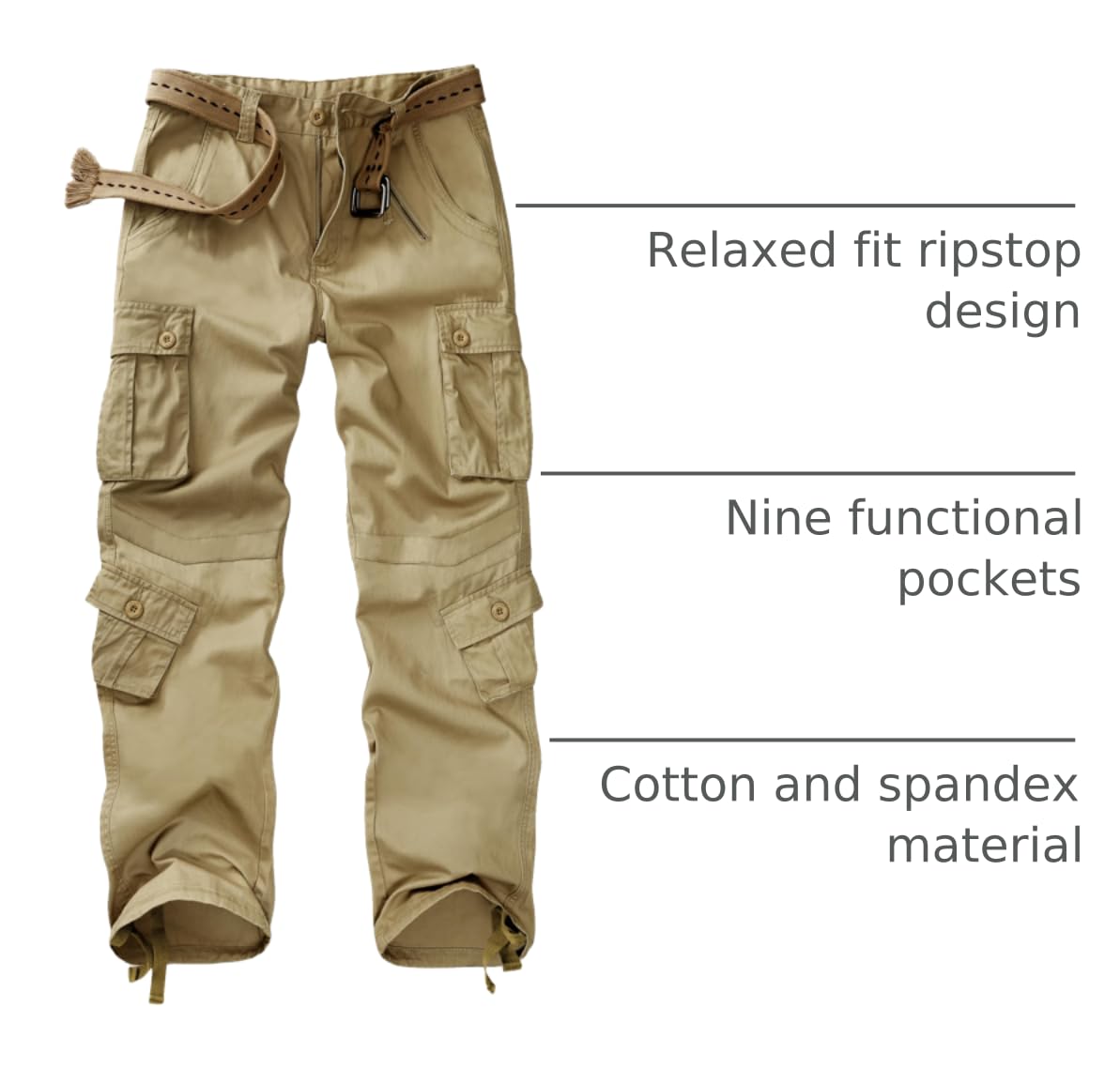 TRGPSG cargo pants side zip pocket offering secure card storage
