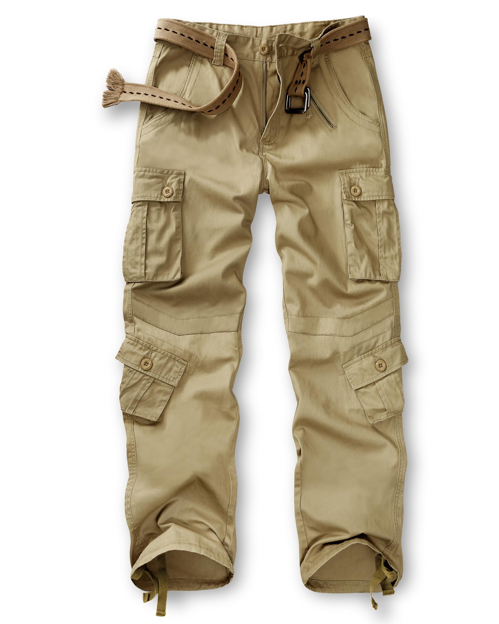 TRGPSG women's casual cargo pants front view with camouflage fabric and multi-pockets for quick-access storage