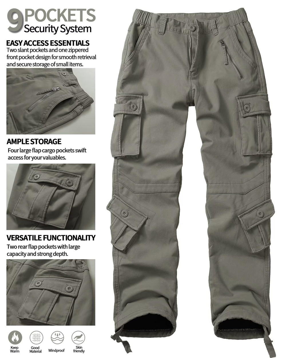 TRGPSG pants with nine pockets to carry essentials securely.