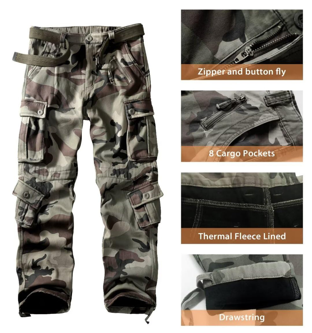 TRGPSG YY3358 Battlefield Camo Pants fleece-lined interior for added warmth