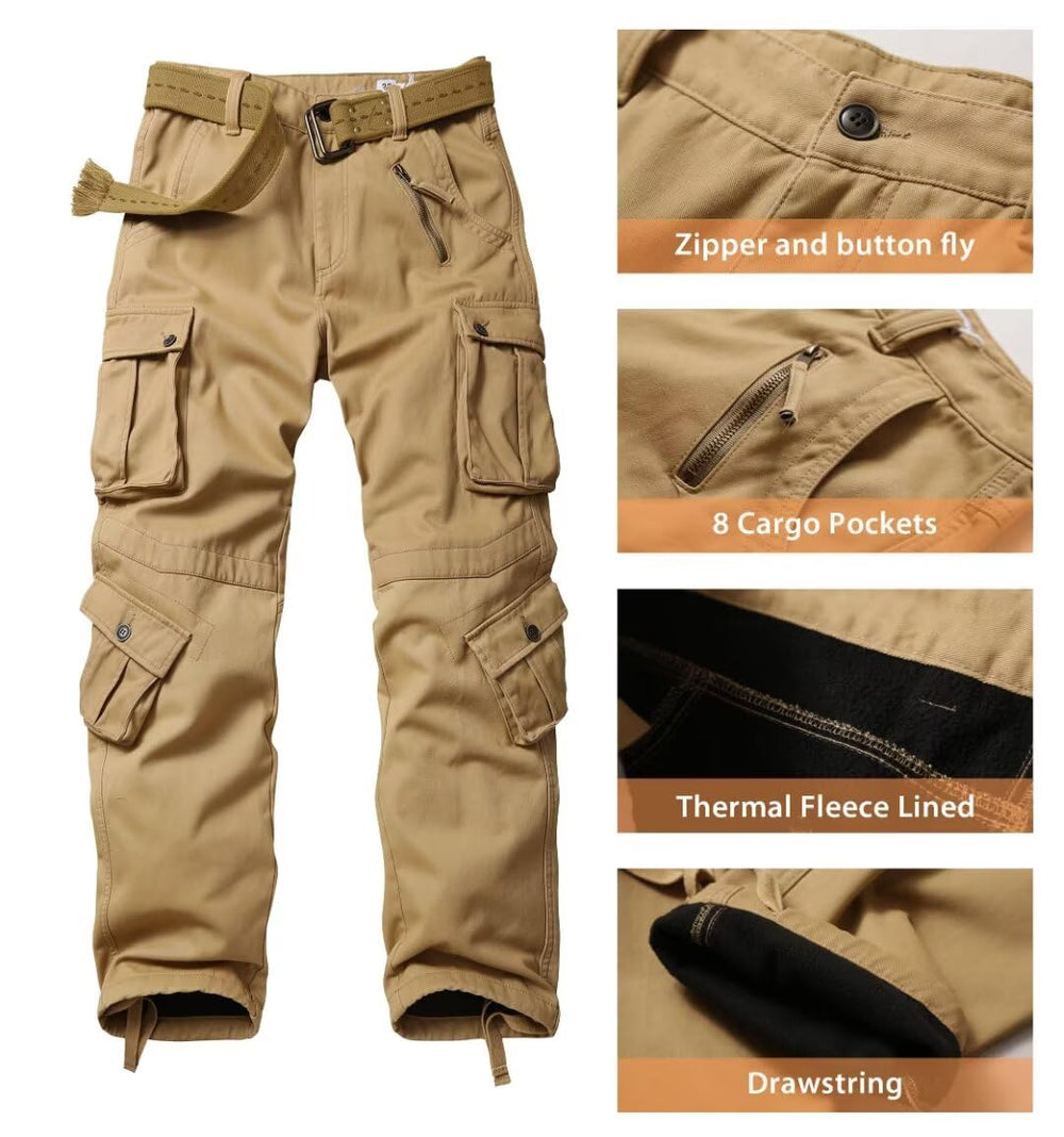 TRGPSG YY3358 khaki hiking pants windproof outer closeup for cold weather protection