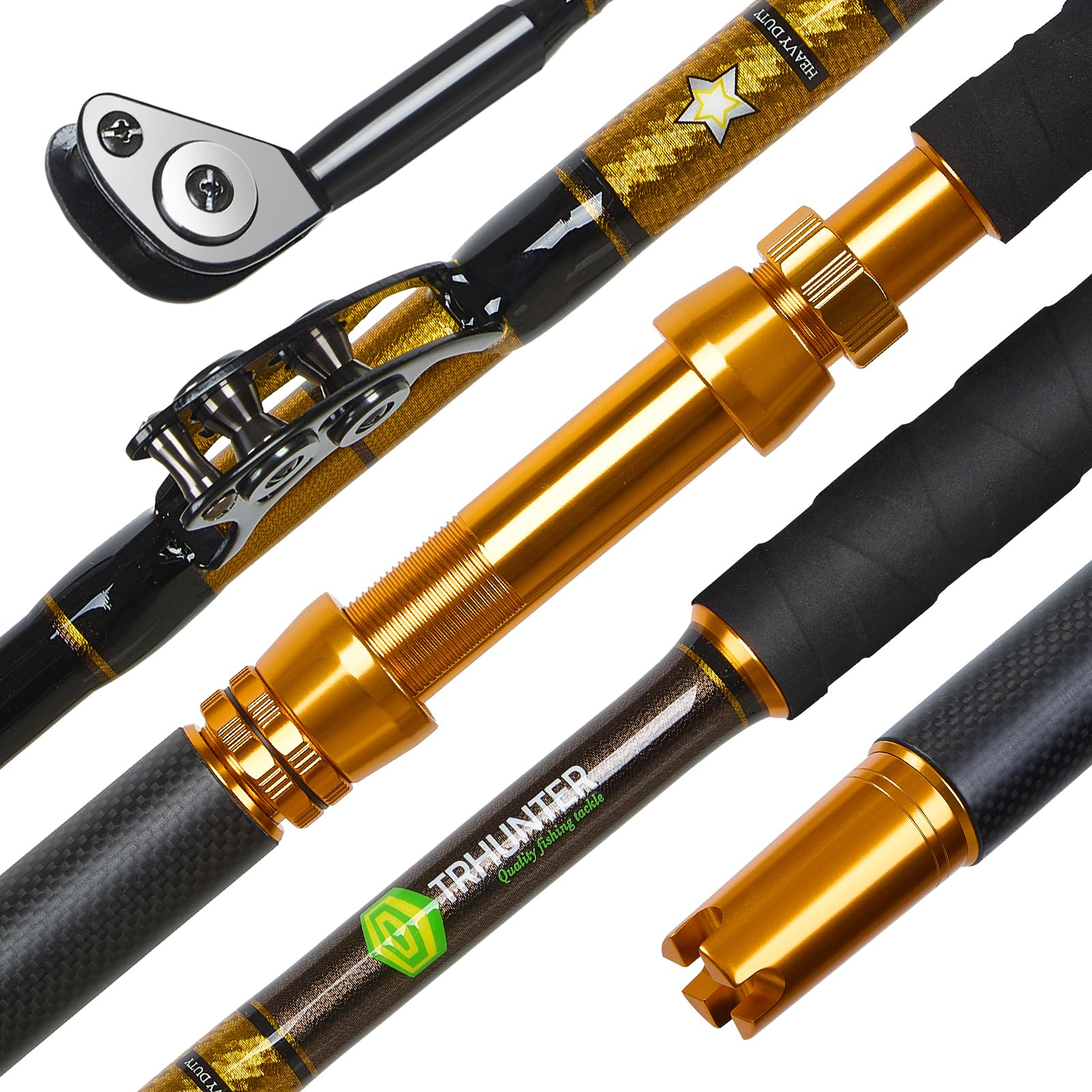 TRHUNTER Offshore Trolling Rod — 6ft, 80-120lbs, carbon butt