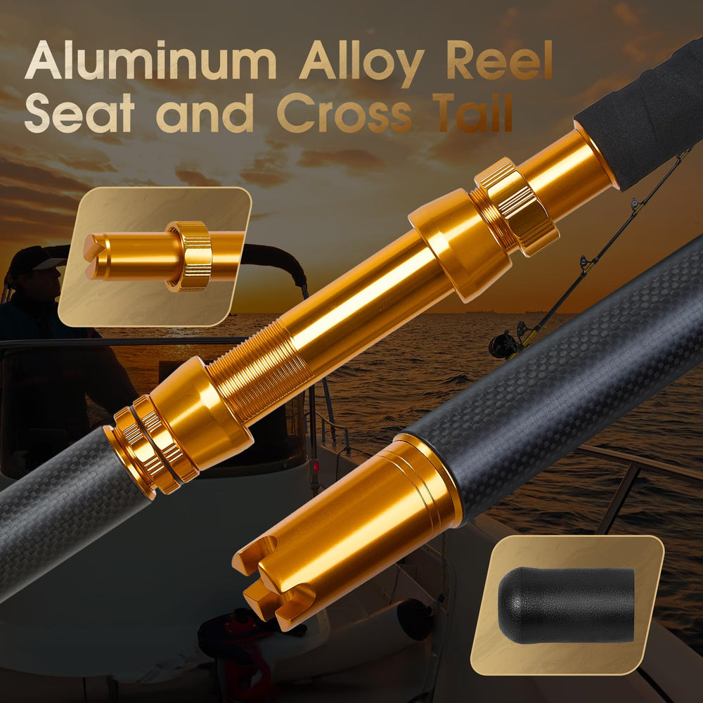 TRHUNTER Offshore Trolling Rod ready for saltwater big game fishing