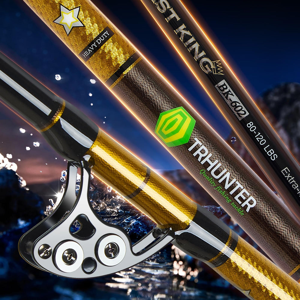 Angler using TRHUNTER Offshore Trolling Rod for marlin or tuna