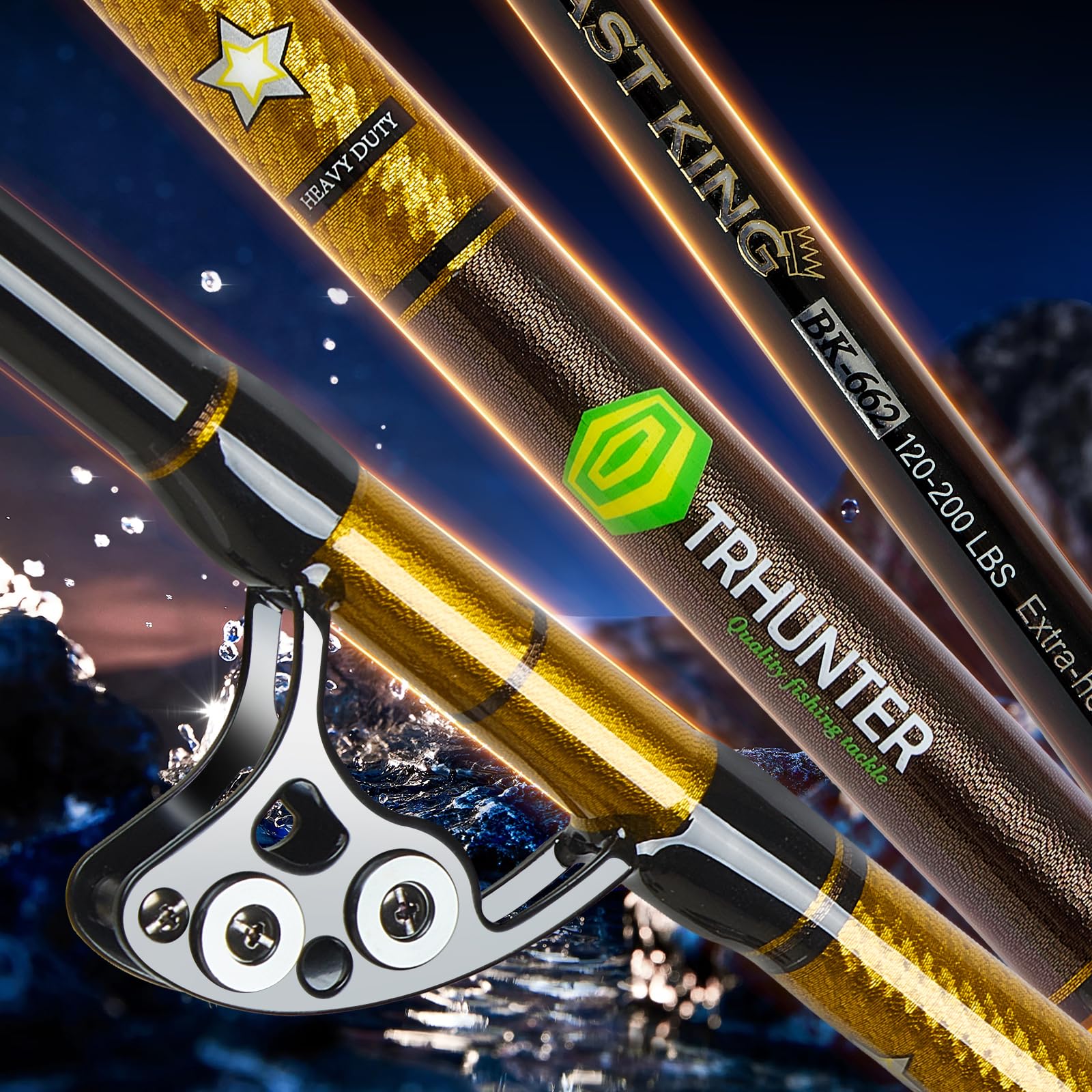 TRHUNTER Offshore Trolling Rod heavy-duty construction for saltwater reliability.