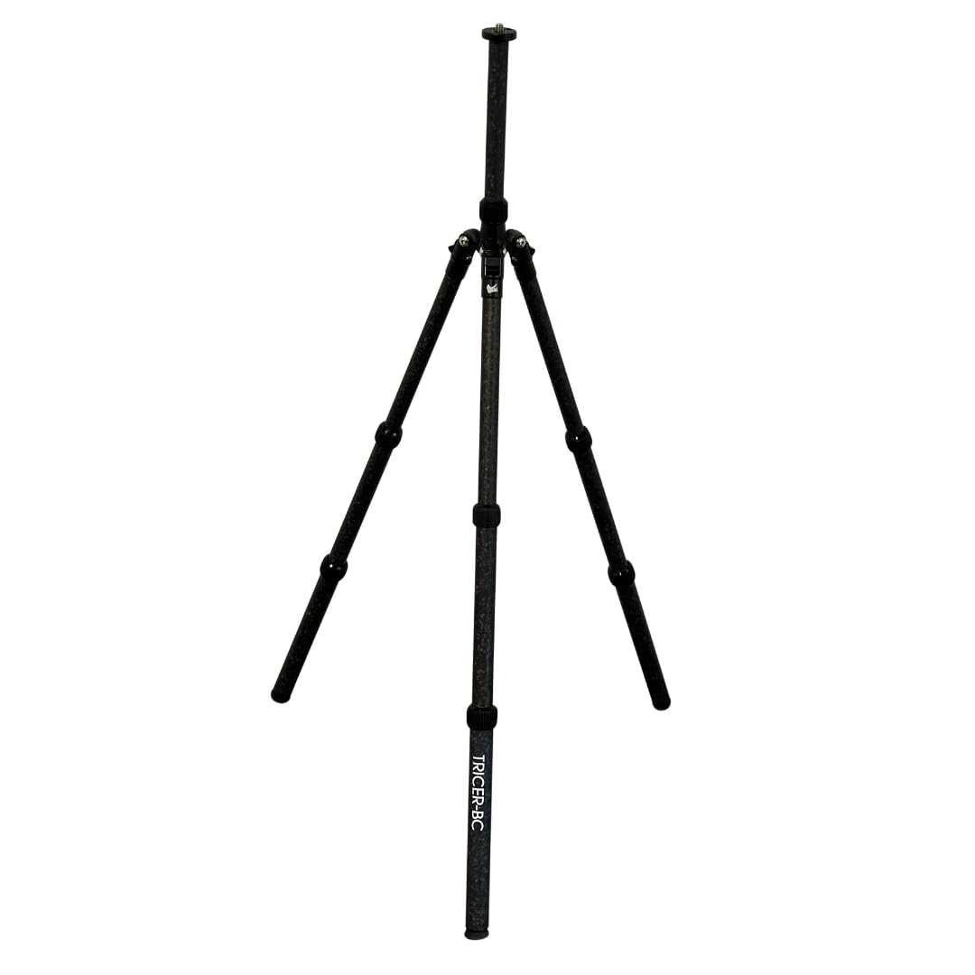 Tricer-BC ultralight tripod extended height for stable long-range glassing.
