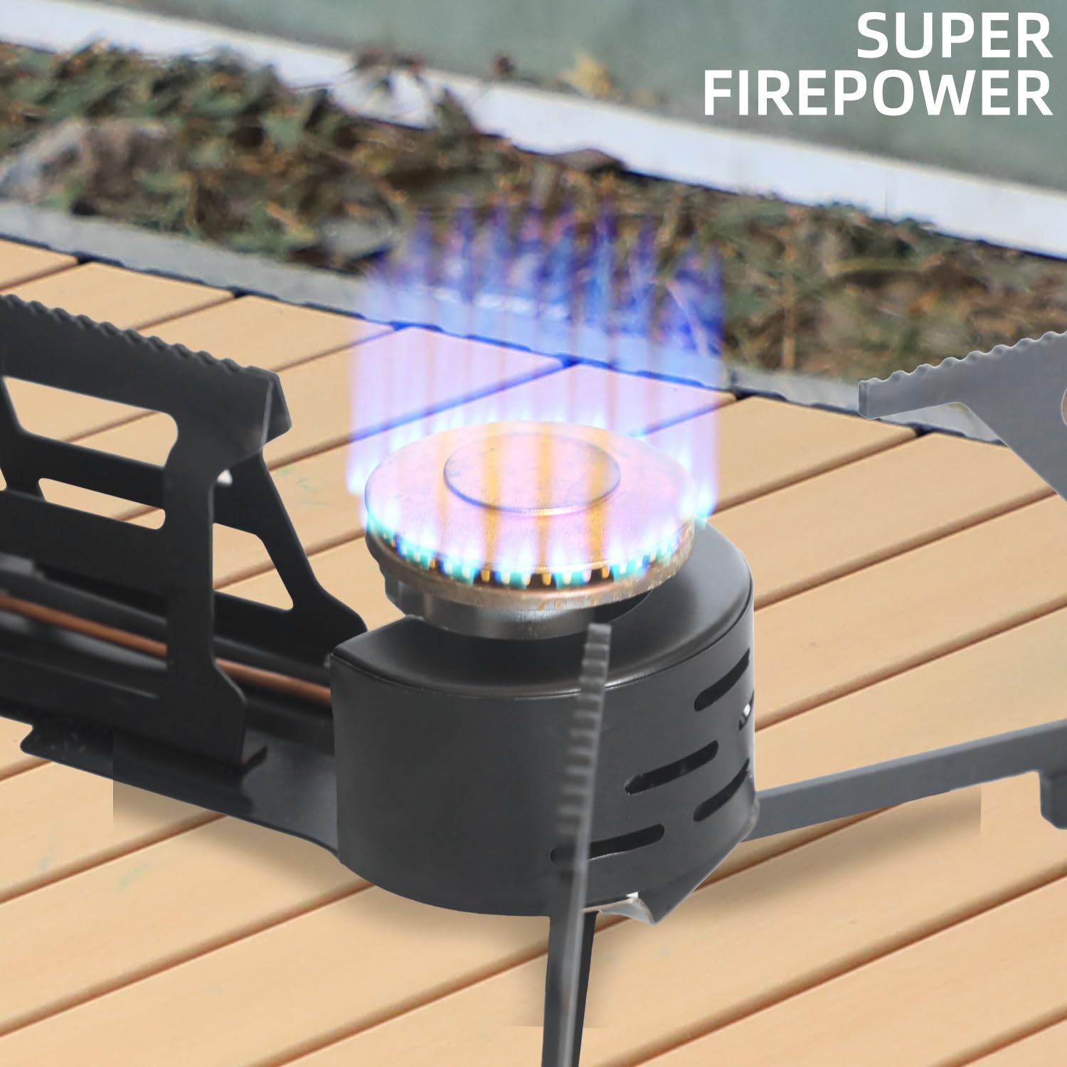 Heavy-duty shell with non-slip bracket on the Triclicks stove