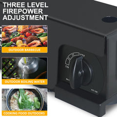 Open setup of the Triclicks stove showing quick, convenient cooking