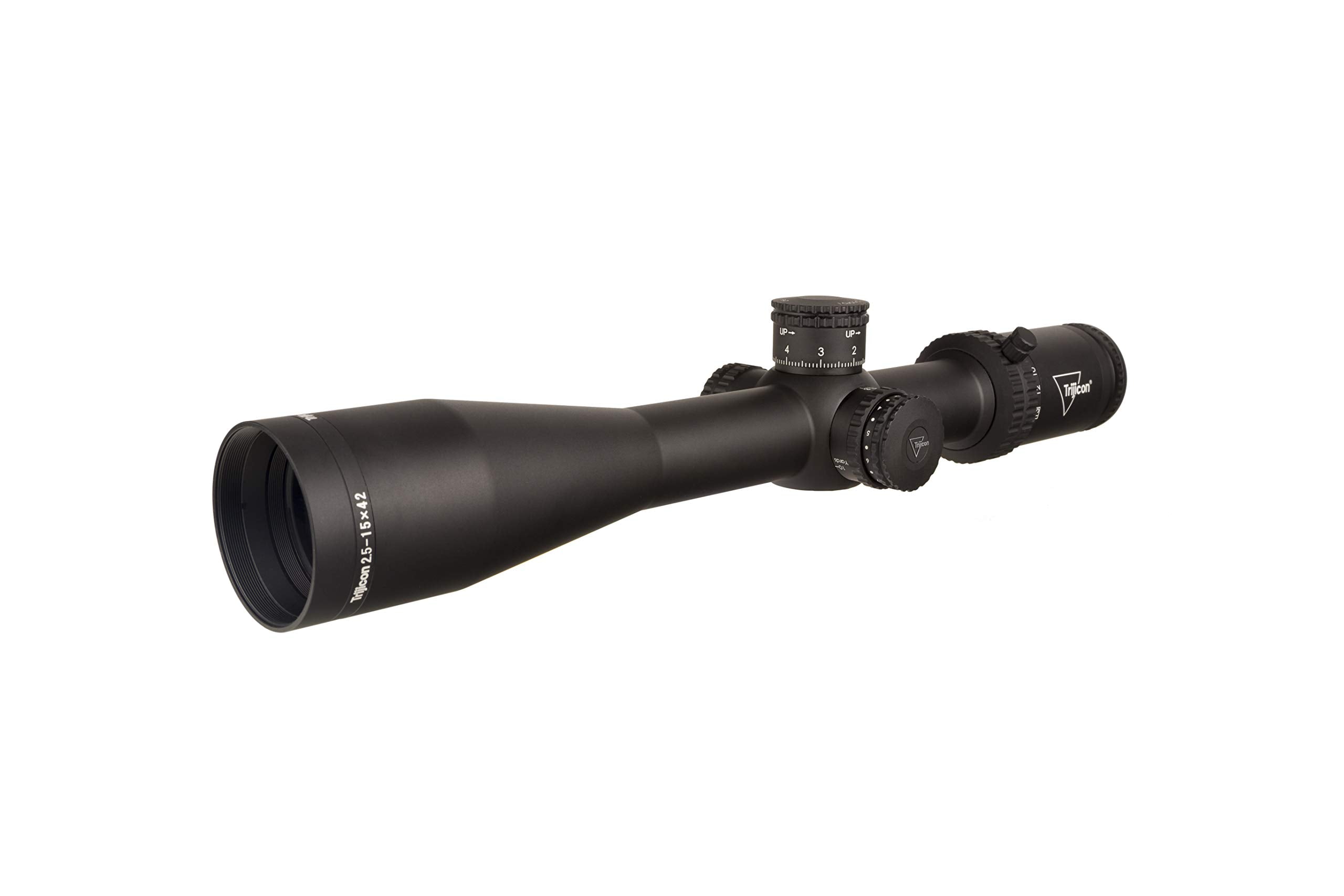 Trijicon Credo objective lens delivers light transmission and sharp imagery at various distances.