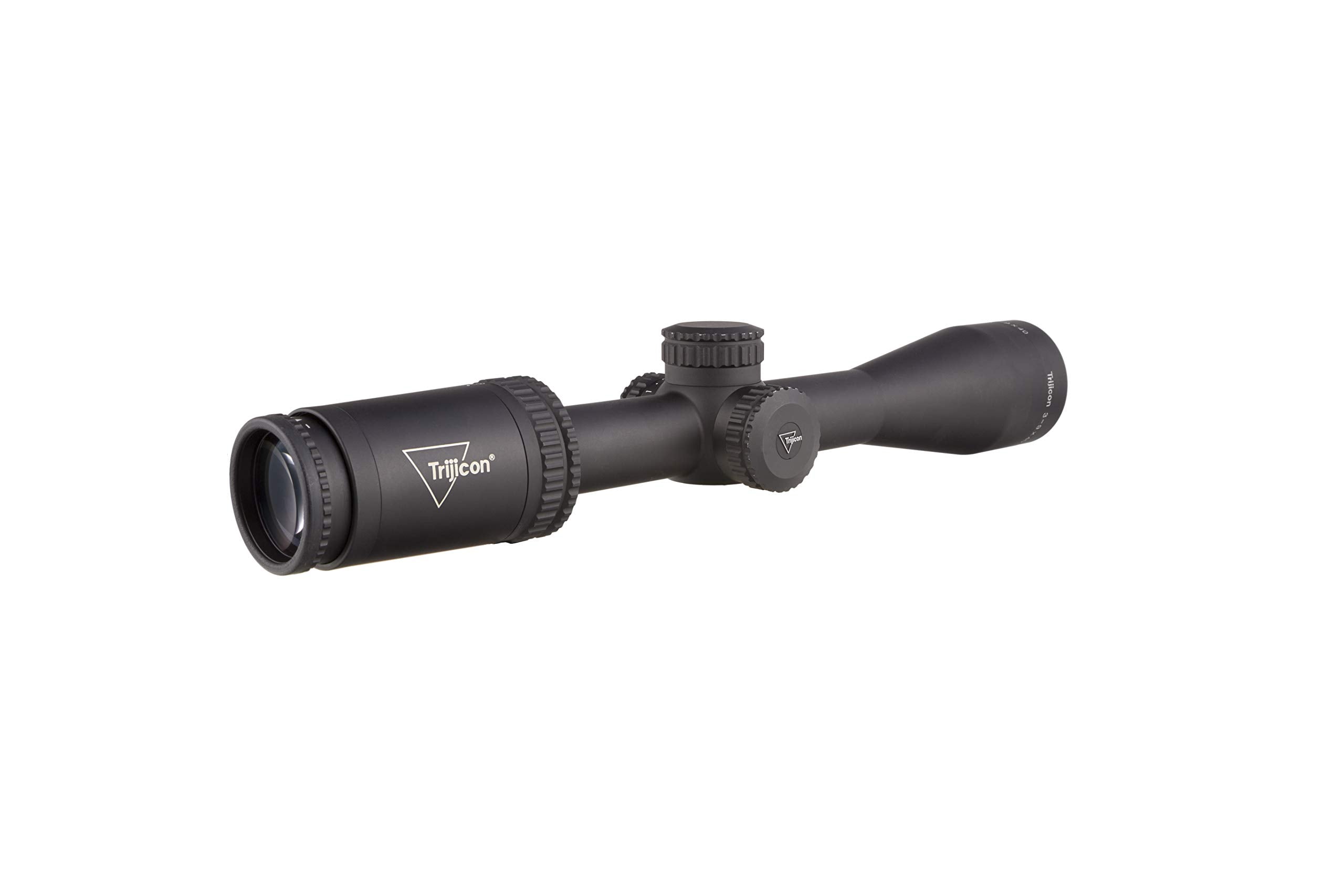 Trijicon Credo 3-9x40 SFP turret closeup demonstrates tactile adjustments for reliable zeroing