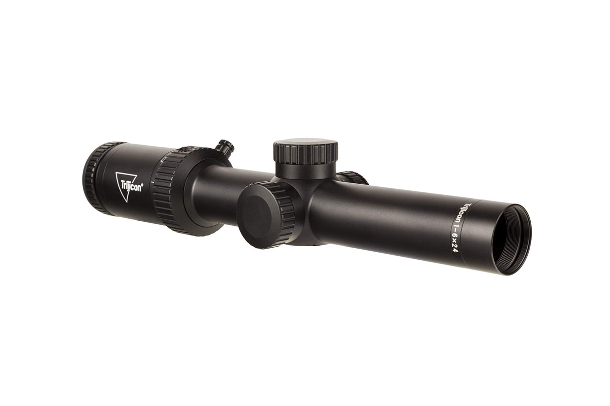 Trijicon Credo HX 1-6x24 red reticle close-up for quick target acquisition.