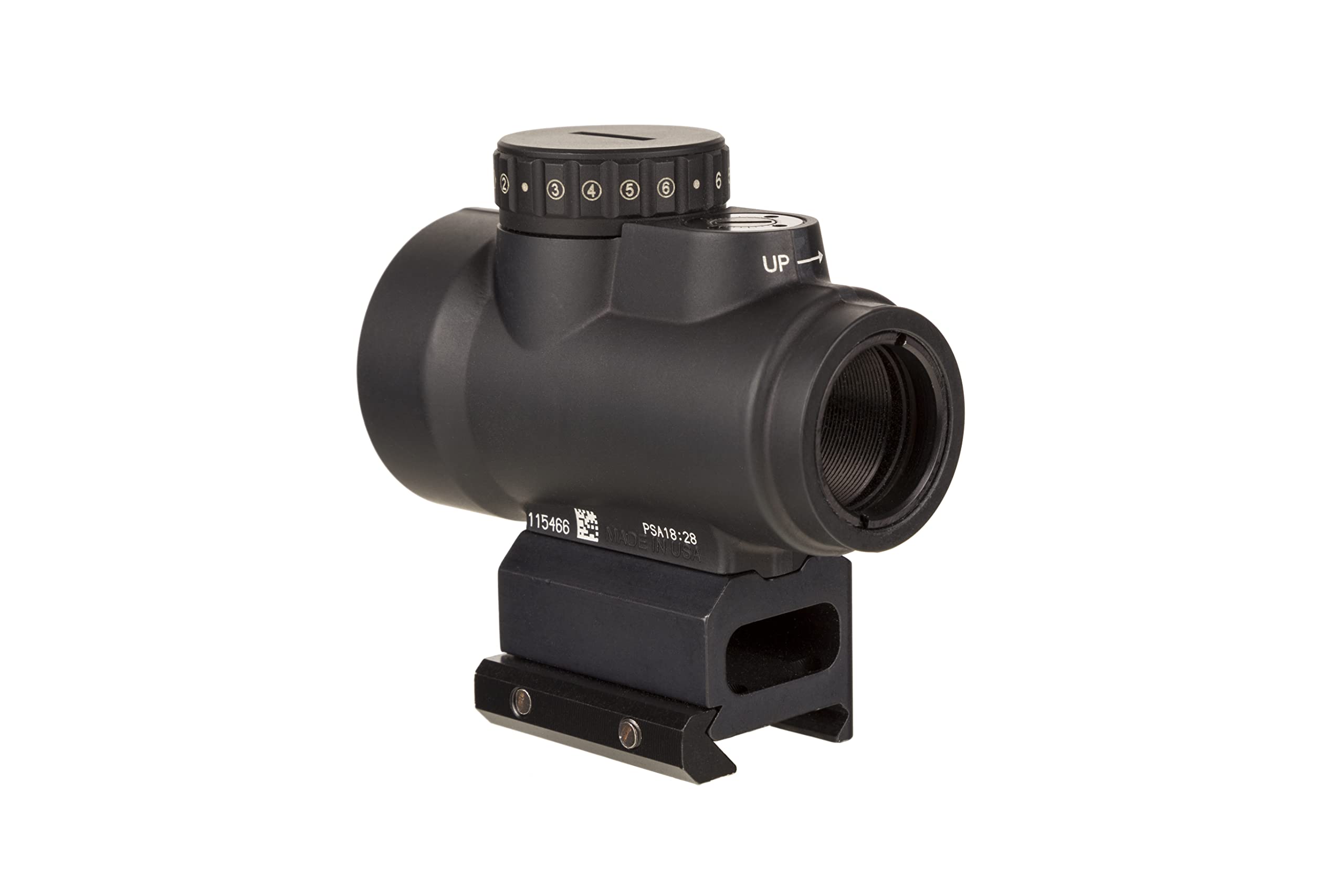 Trijicon MRO HD red dot ambidextrous brightness controls enable easy eye-open use.