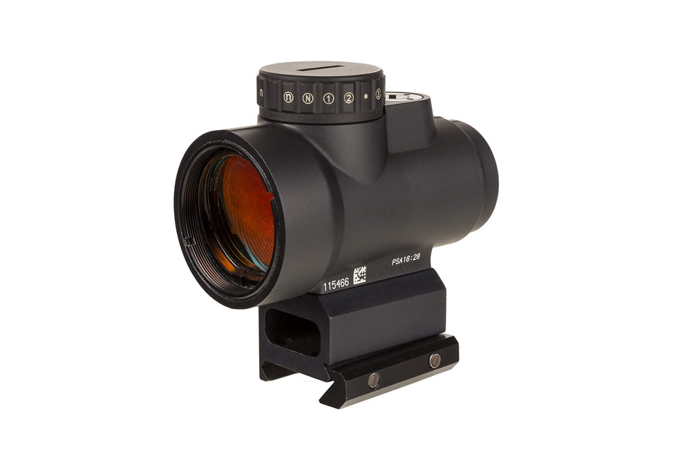 Trijicon MRO HD red dot compact sight close-up for fast target acquisition.