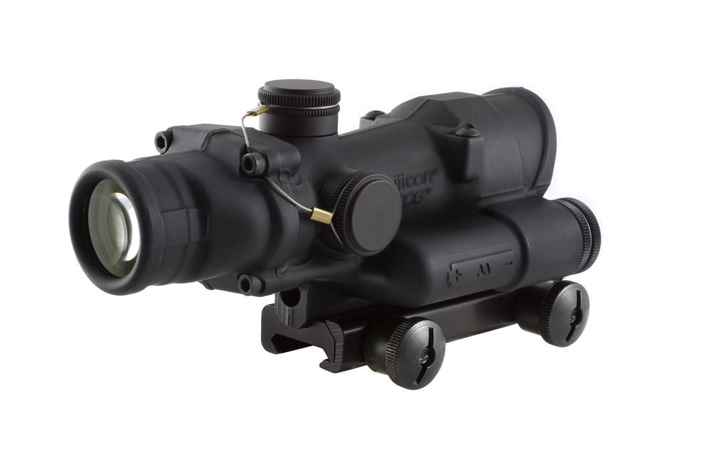 Trijicon TA02 brightness dial closeup shows adjustable illumination for low-light use.
