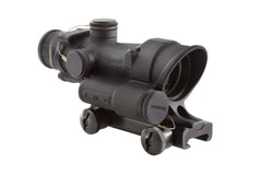 Trijicon TA02 LED scope front view highlights rugged black finish and field readiness.