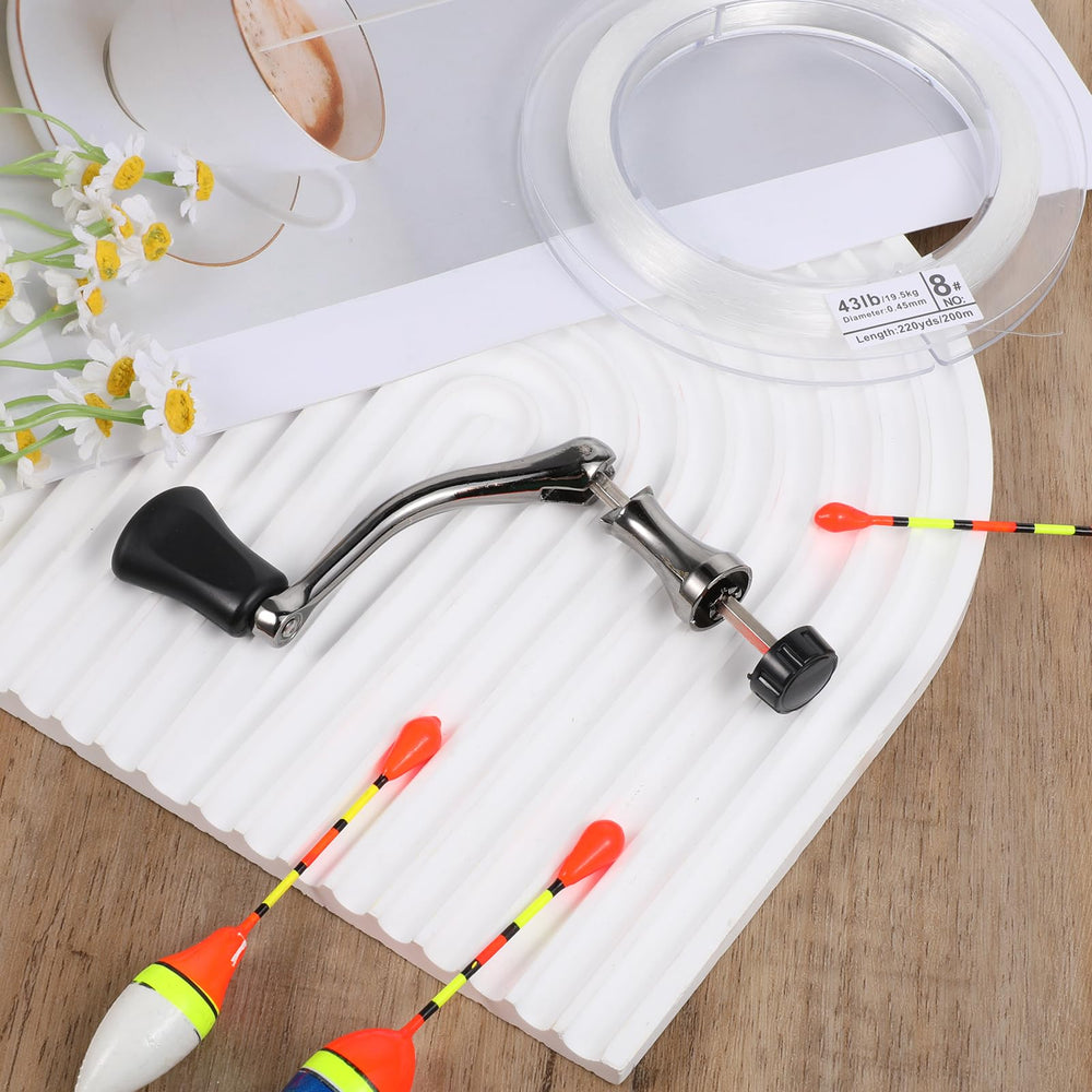 Reel handle installation hardware: nuts and washers