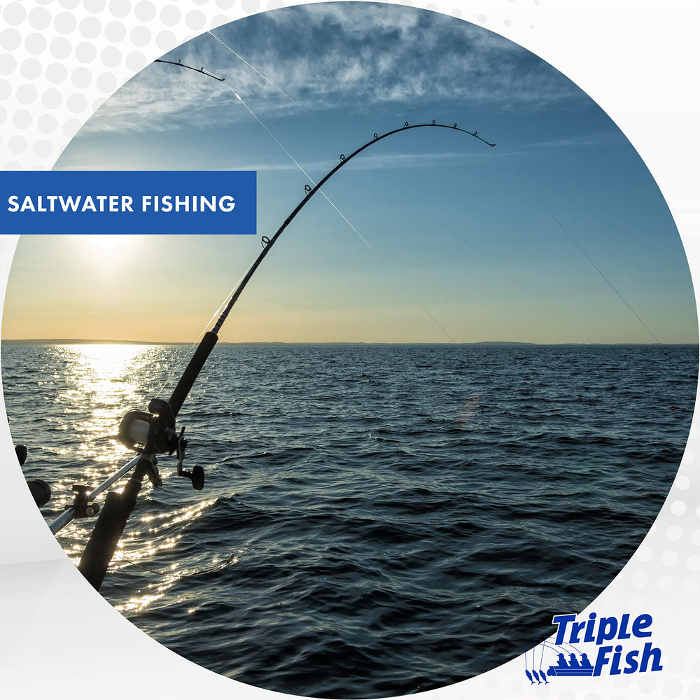 Triple Fish Monofilament Line abrasion-resistance during rocky-bottom casts and wreck fishing.