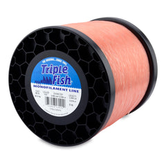 Triple Fish monofilament line pink spool 80 lb demonstrates strong knots for heavy tackle.