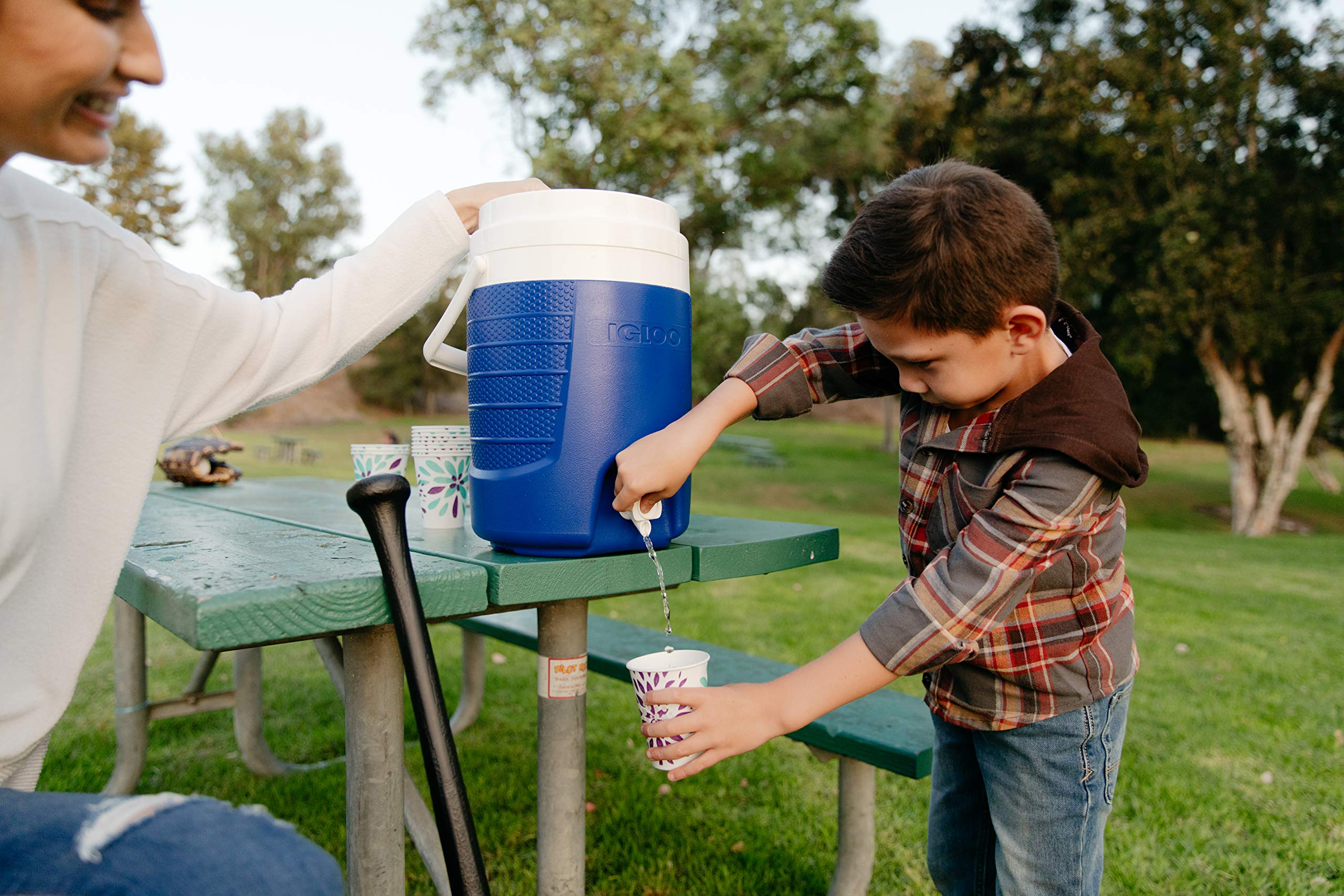 Triplenet Pricing majestic blue cooler adds style while keeping beverages cold.