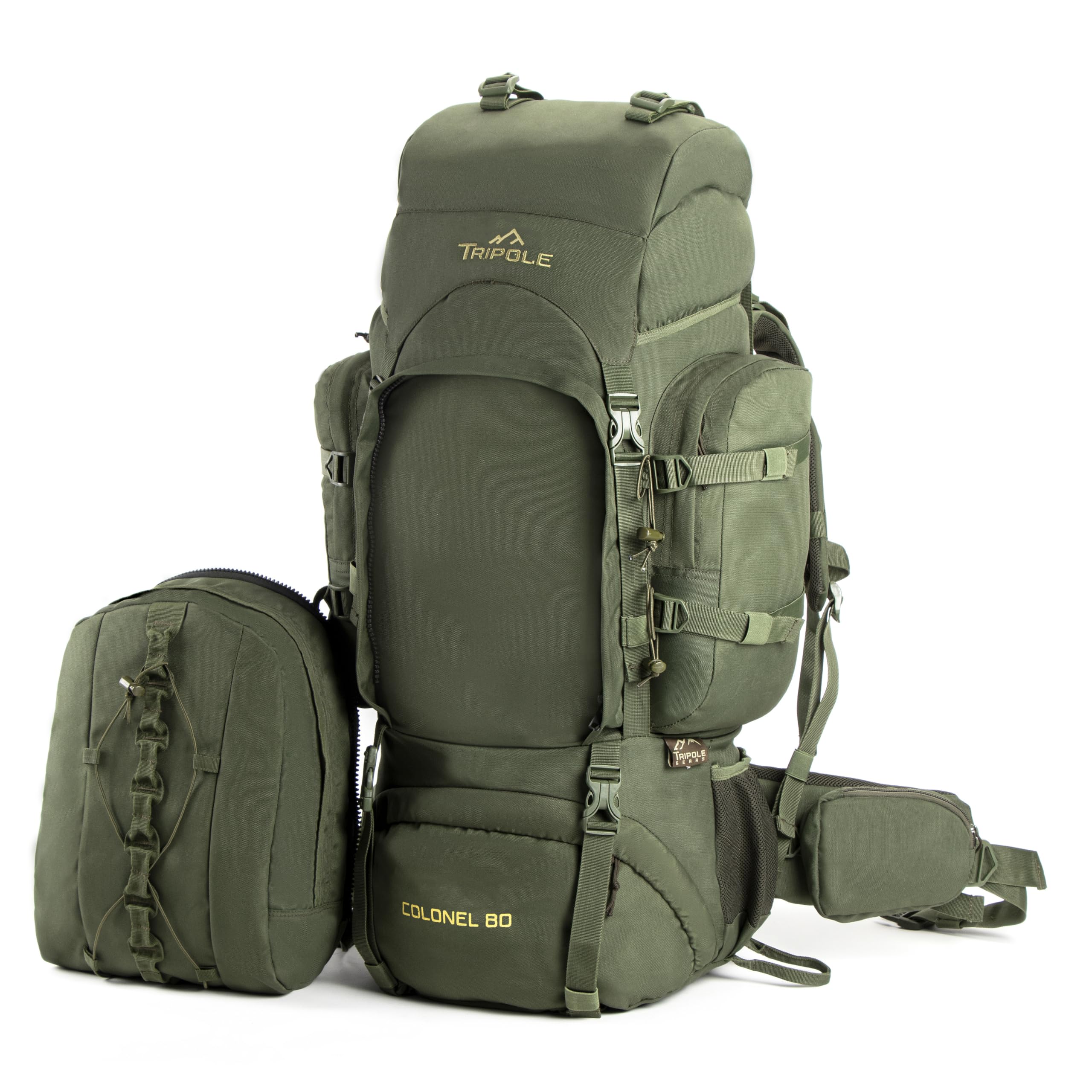 Tripole Colonel 80L army green color for outdoors