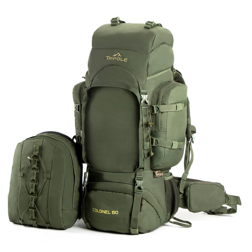 Tripole Colonel 80L army green color for outdoors