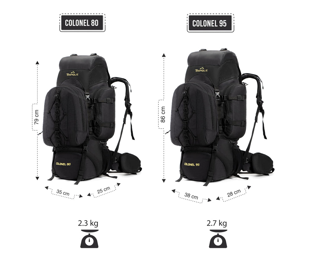 Tripole Colonel 80L bottom opening offers easy access to shoes and gear.