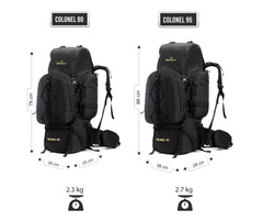 Tripole Colonel 80L bottom opening offers easy access to shoes and gear.
