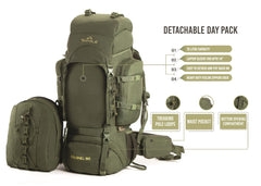 Tripole Colonel 80L rain cover stowed protects gear