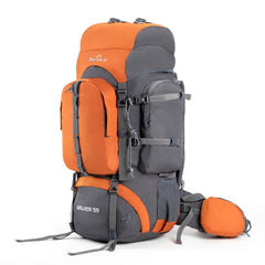 Tripole Walker Orange 55 back view highlights cushioned support for comfortable trekking.