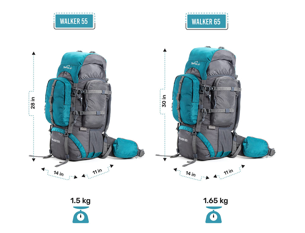 Tripole Walker Orange 55 durability and zippers endure rugged treks with reliable performance.