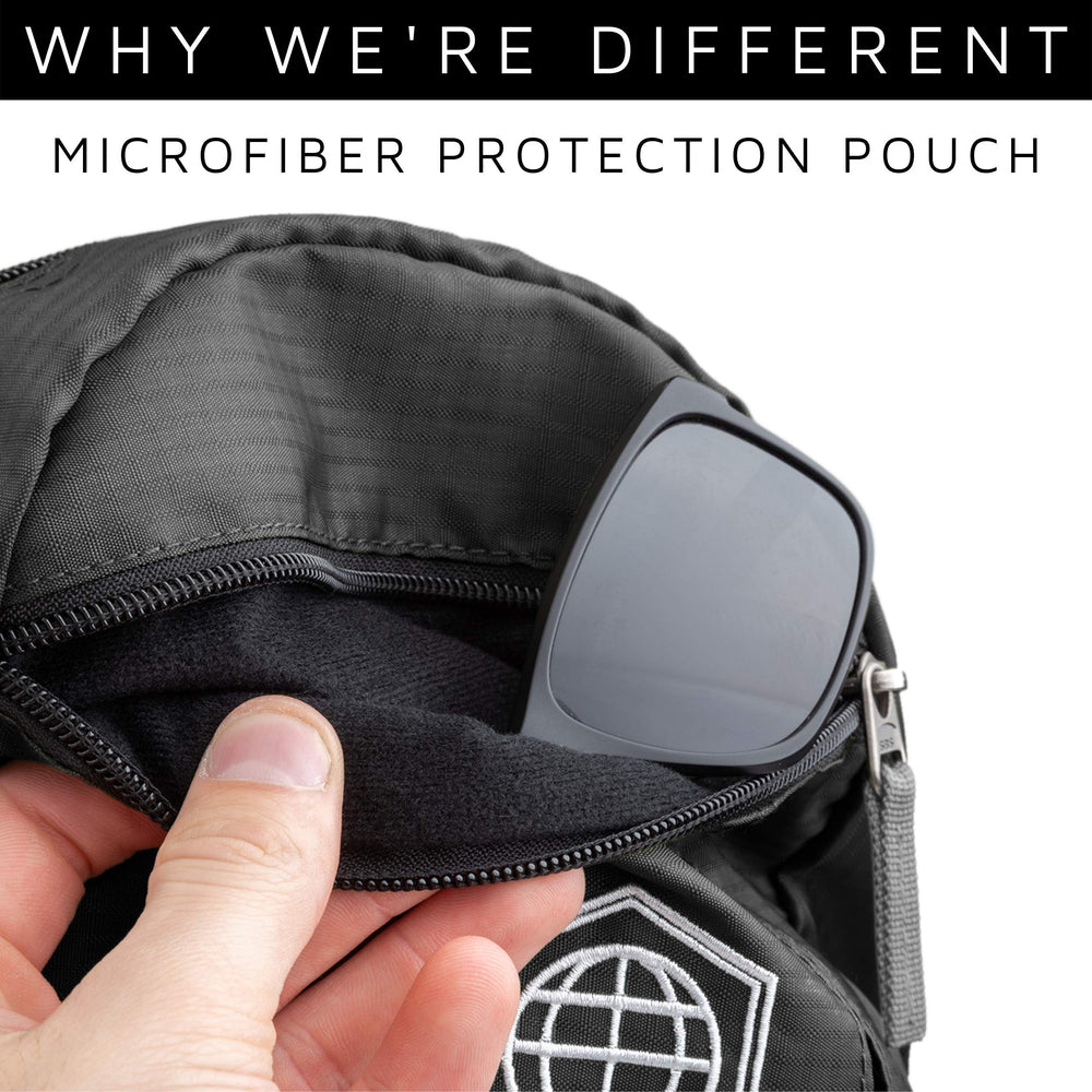 TRIPPED Travel Gear breathable perforated shoulder straps stay cool during day-long wear.