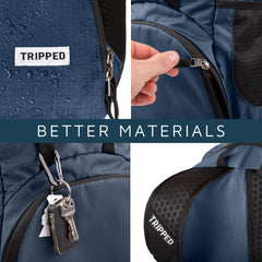 TRIPPED Travel Gear tear-resistant ripstop fabric stands up to travel.