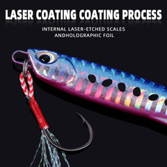 High-reflective coating on 30g saltwater spoon lure in water
