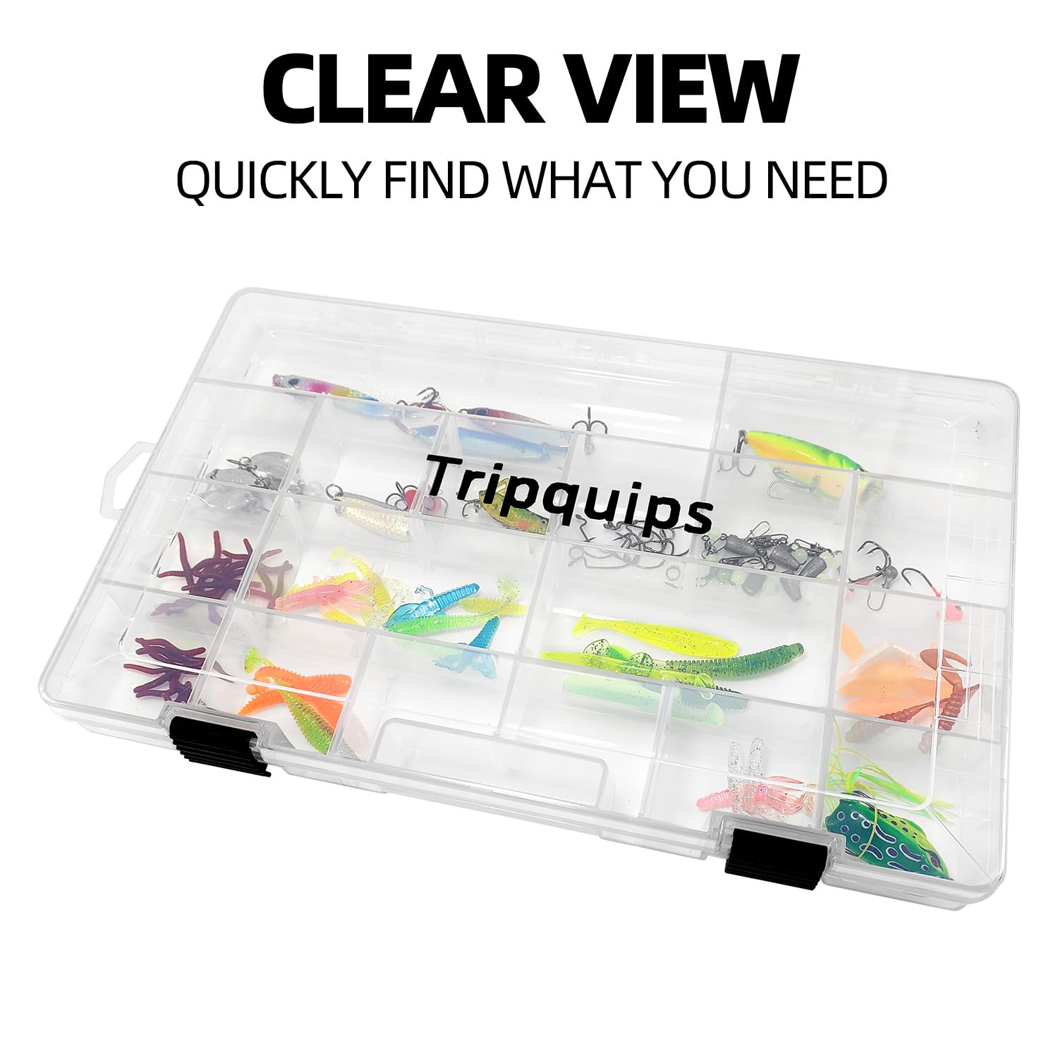 BPA-free plastic tackle organizer box