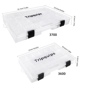 tripquips 3600 tackle trays with adjustable compartments for all lure sizes.