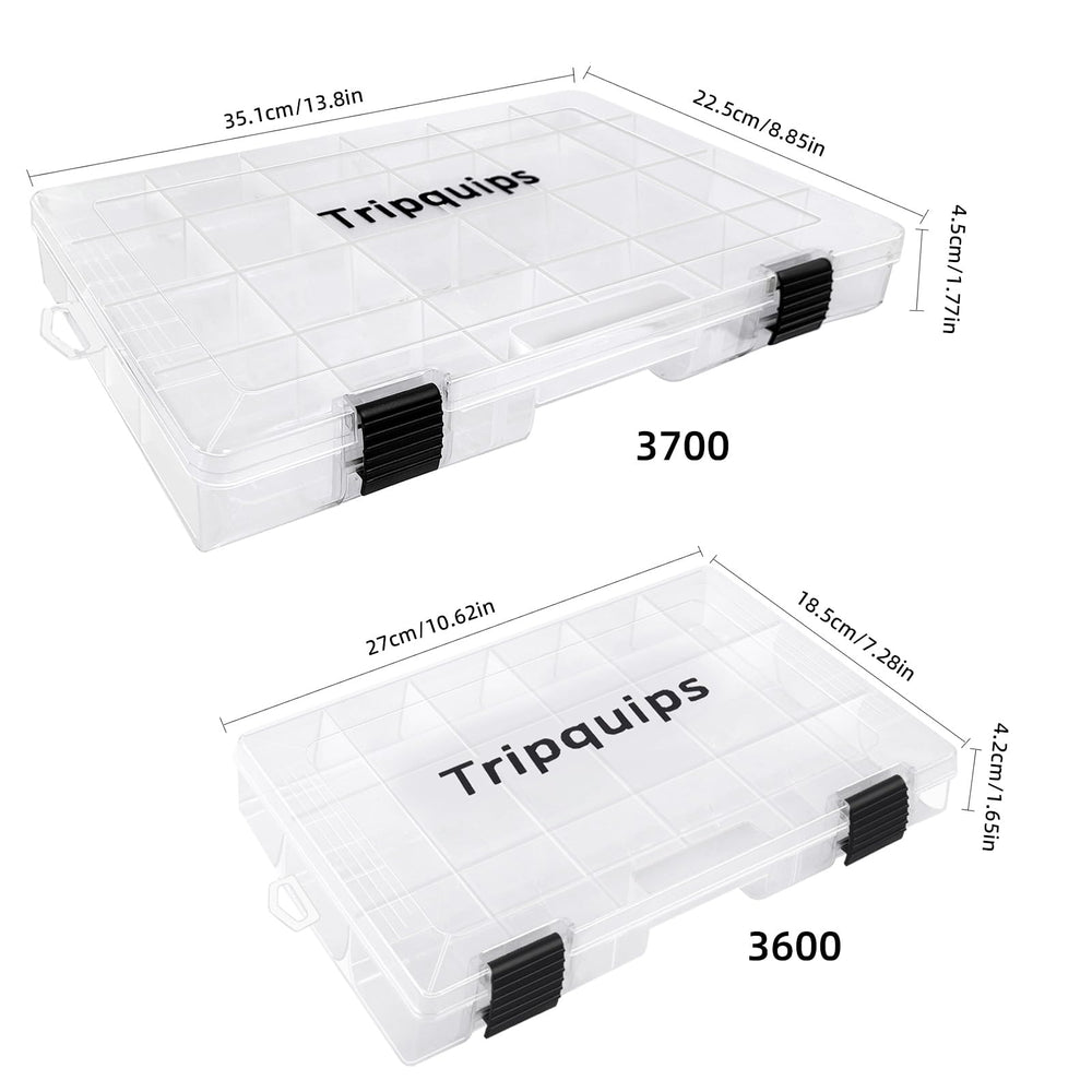 tripquips 3600 tackle trays with adjustable compartments for all lure sizes.