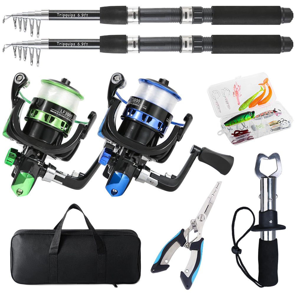 Tripquips fishing rod telescopic scene showing travel-ready setup for anglers.