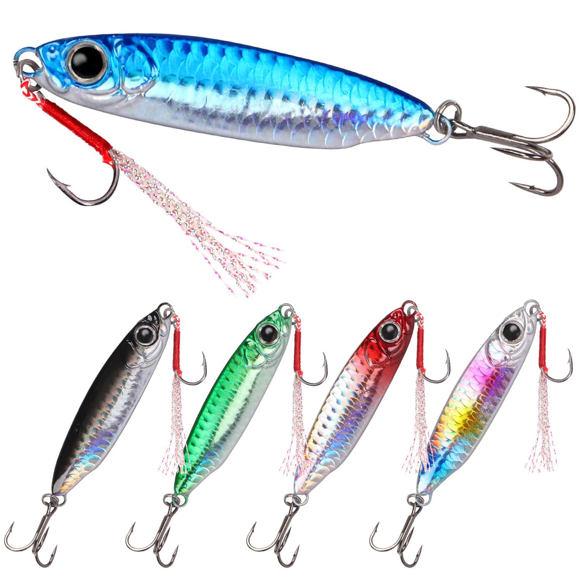 Tripquips 30g saltwater jig spoon lure – red color