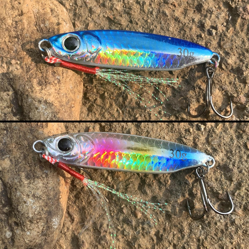 Tripquips 30g saltwater jig spoon lure – blue color