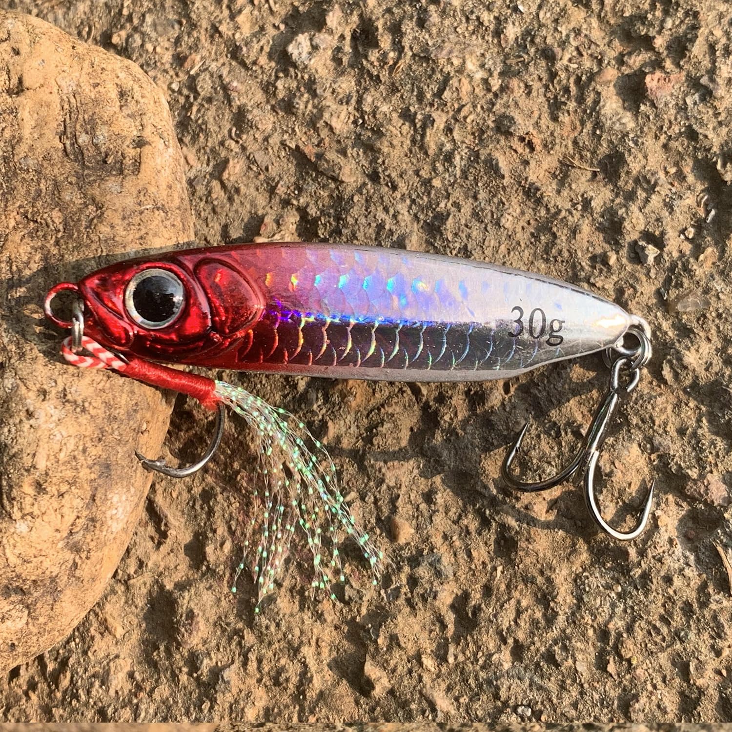 Tripquips 30g saltwater jig spoon lure – gold/chrome color